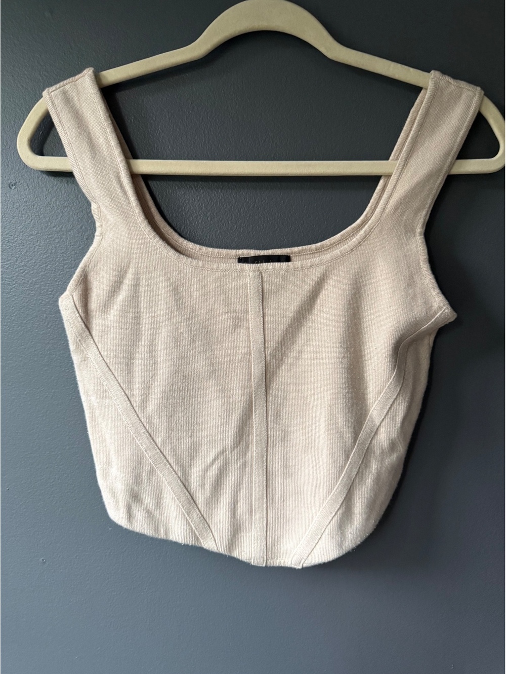 House of Harlow 1960 Beige Knit Crop Tank Top Size M